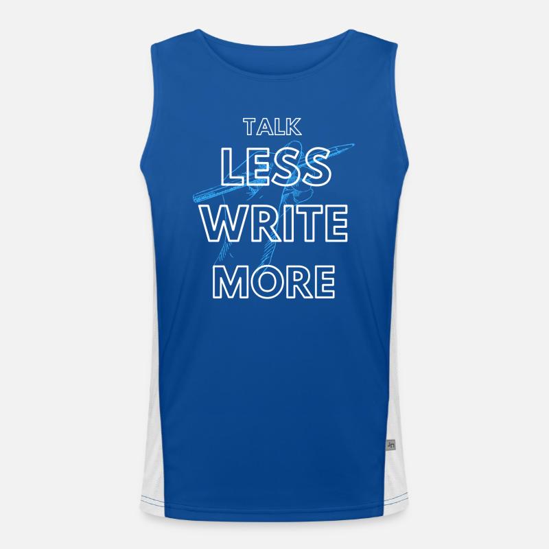 Talk less write more Men's Functional Contrast Tank Top 