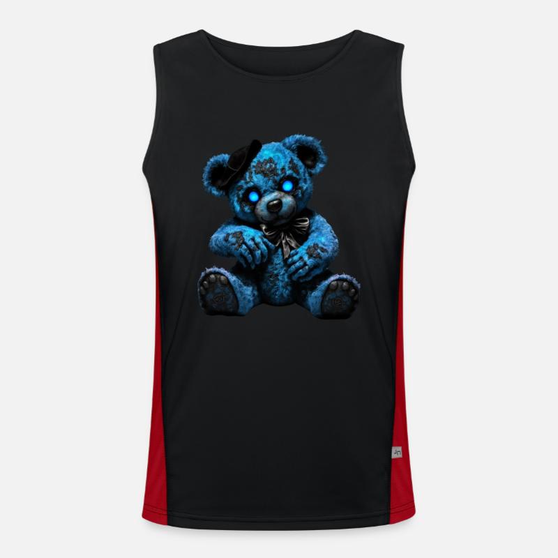 Possessed Teddy Bear Men's Functional Contrast Tank Top 