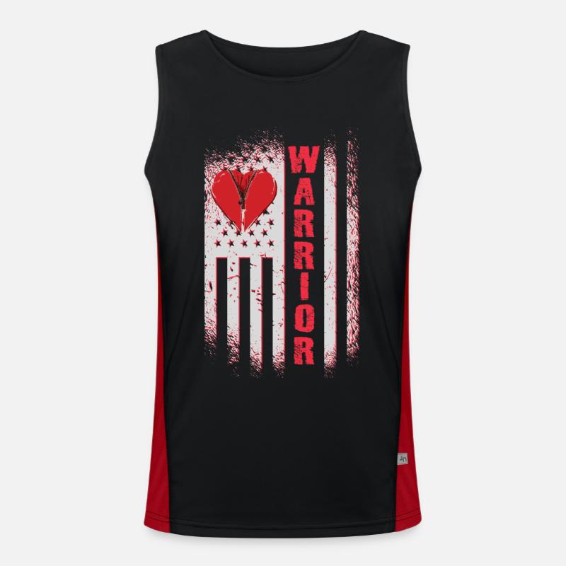 Open Heart Surgery Warrior - Men's Functional Contrast Tank Top  - black/red
