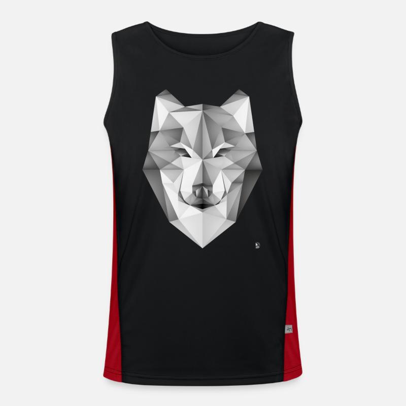 Geometric Wolf Men's Functional Contrast Tank Top 