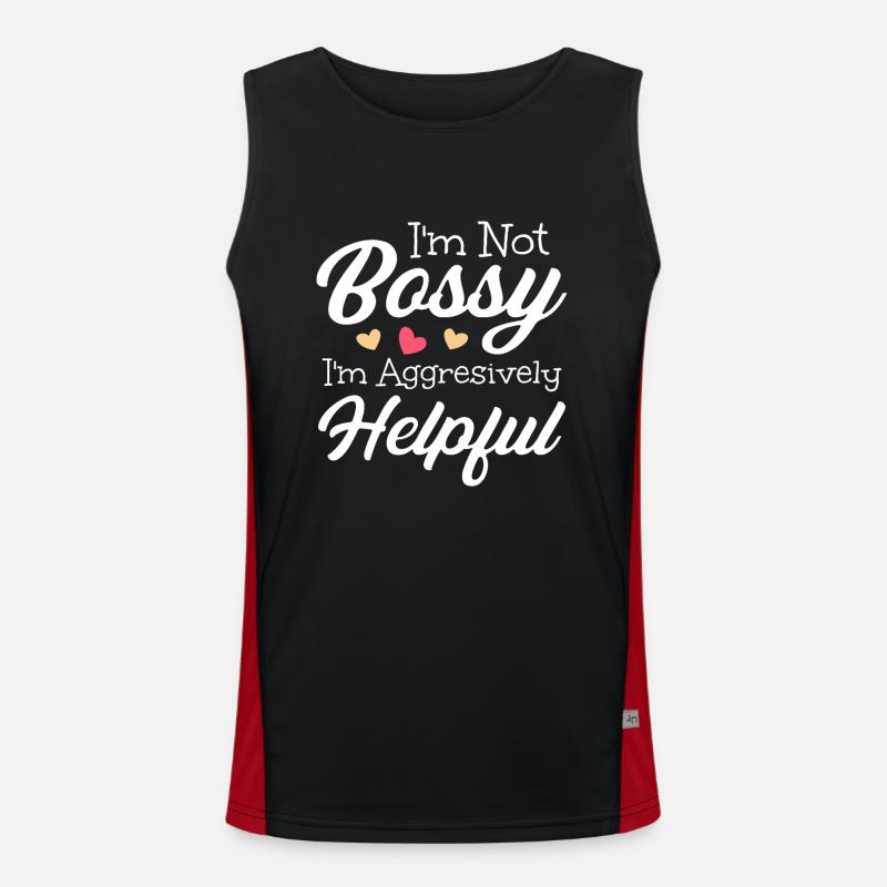 Chef, ich bin nicht herrisch, ich bin aggressiv hilfsbereit Funktionelles Kontrast-Tank Top für Männer 