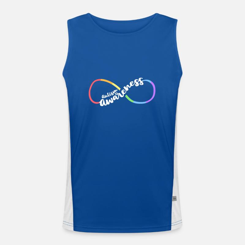 Autism Awareness Autistic Acceptance Rainbow Men's Functional Contrast Tank Top 