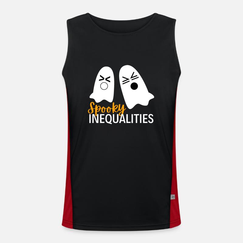 Fantômes d’inégalités effrayantes - Halloween Math Débardeur respirant contrasté Homme 