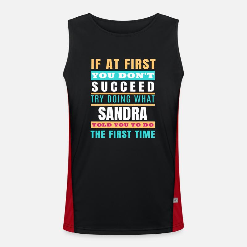 SANDRA Personalisierter Name - SANDRA Vorname Funktionelles Kontrast-Tank Top für Männer 