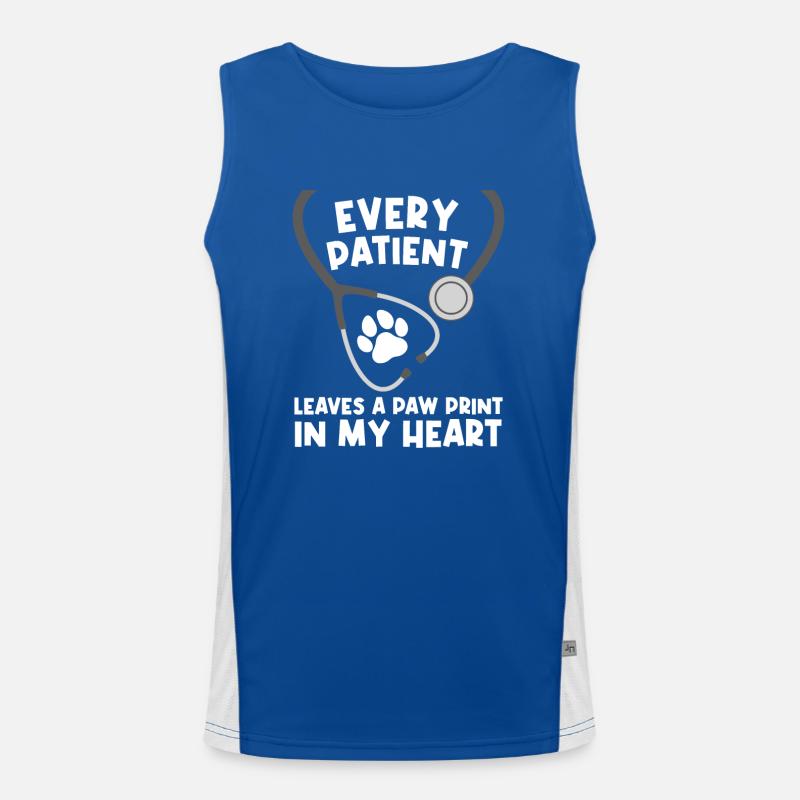 Veterinary Assistant Men Women Paw Vet Technician Men's Functional Contrast Tank Top 
