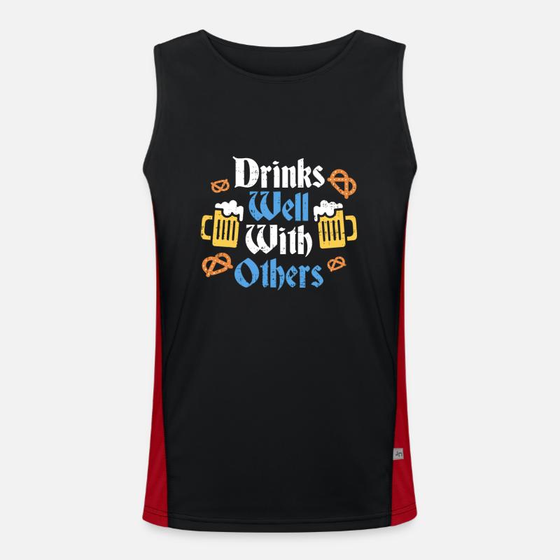 Drinks Well With Others Gift Men's Functional Contrast Tank Top 