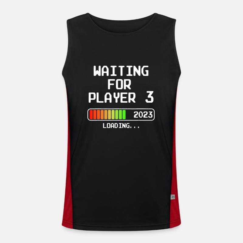 Warten auf Spieler 3 2023 Warten Papa wird geladen Funktionelles Kontrast-Tank Top für Männer 