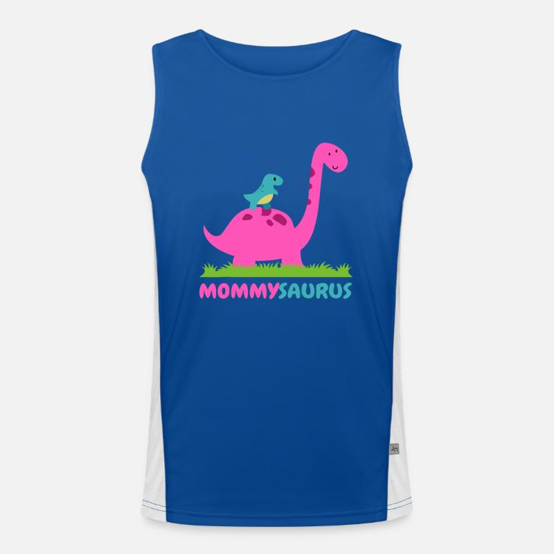 Dinosaurier Mama Mama Saurus Muttertag Funktionelles Kontrast-Tank Top für Männer 