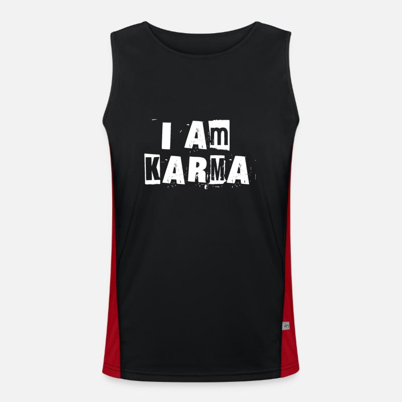 Ich bin Karma Funktionelles Kontrast-Tank Top für Männer 