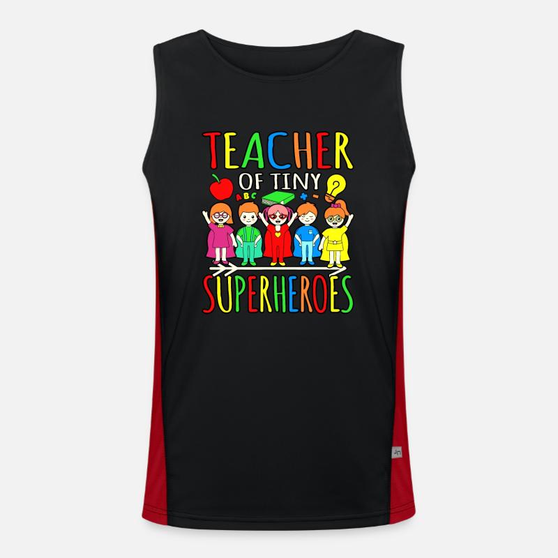 Teacher Of Tiny Superheroes First Day Men's Functional Contrast Tank Top 