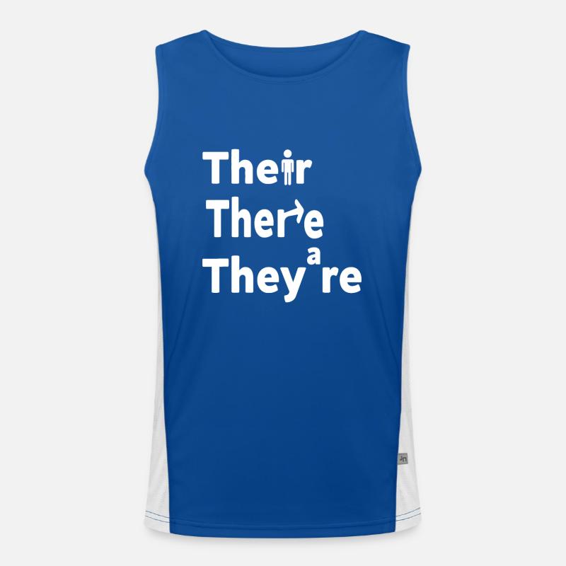 Da sind sie, englische Grammatik Funktionelles Kontrast-Tank Top für Männer 