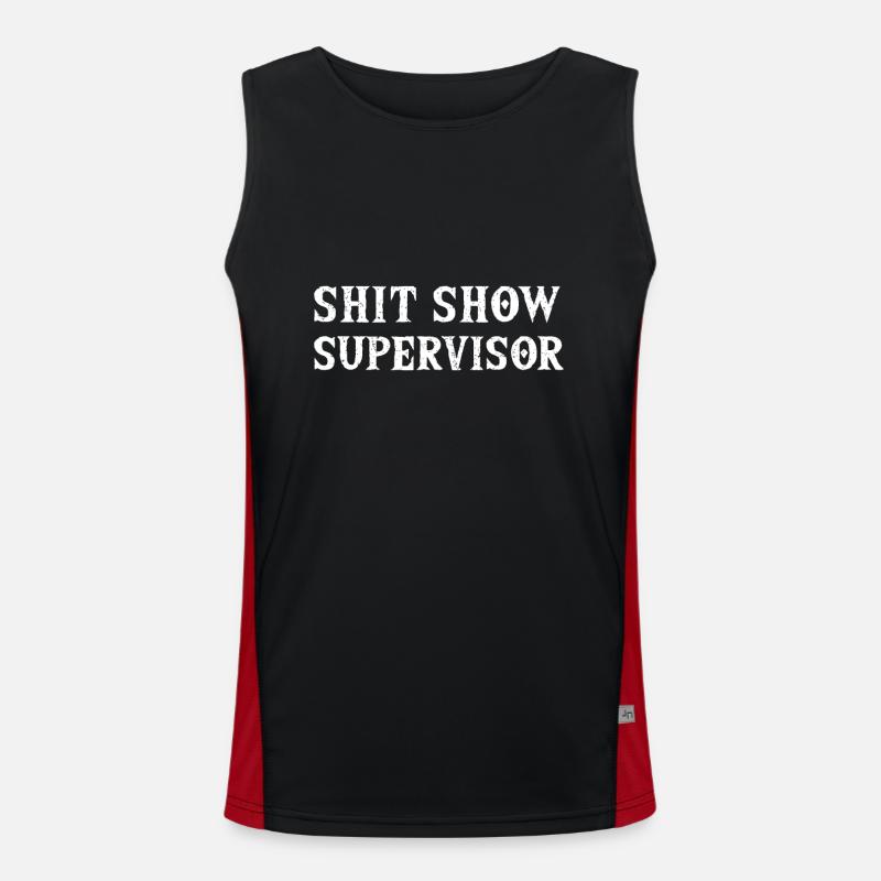 Shit Show Supervisor Lustige Mama Manager Funktionelles Kontrast-Tank Top für Männer 