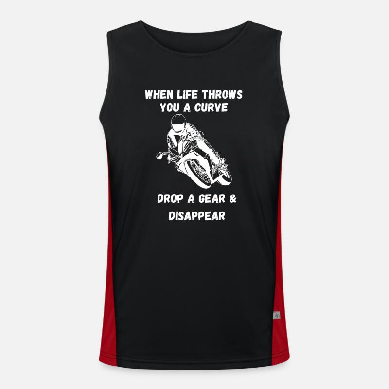 Wenn das Leben dir eine Kurve wirft Lustiges Motorrad Funktionelles Kontrast-Tank Top für Männer 