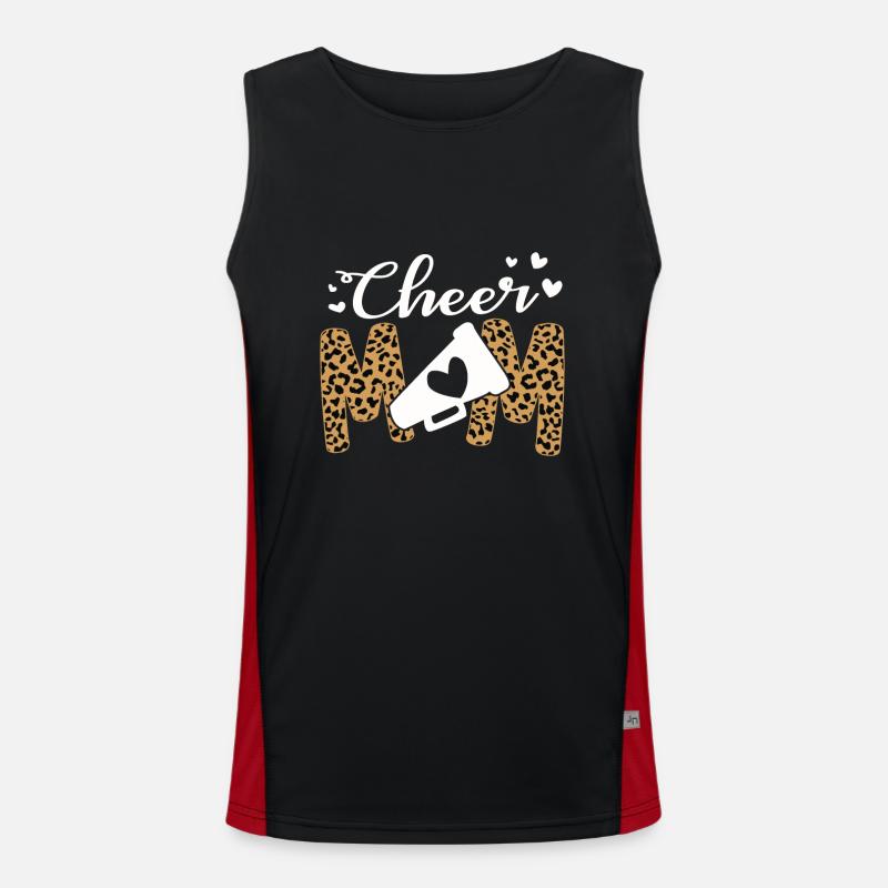 Cheer Mom Leopard Messy Bun Cheerleader Bleached Men's Functional Contrast Tank Top 