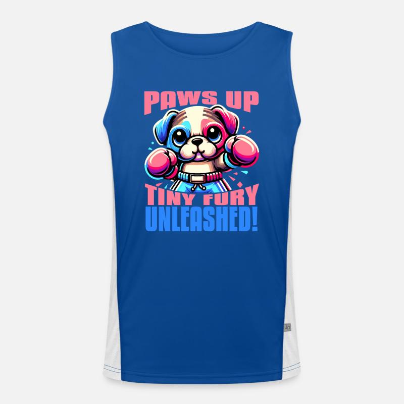 PAWS UP TINY FURY UNLEASHED MIGNON CHIEN KAWAII BOXE Débardeur respirant contrasté Homme 