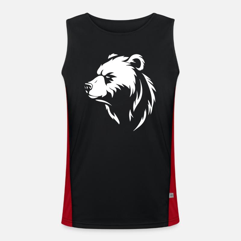 Bear - Men's Functional Contrast Tank Top - black/red