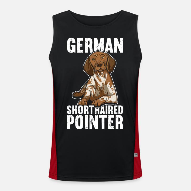 German Shorthaired Pointer - Men's Functional Contrast Tank Top - black/red