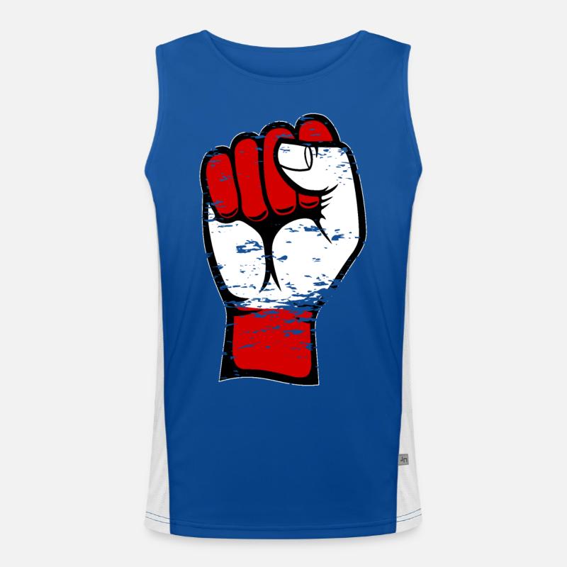 Österreich Flagge Faust used Funktionelles Kontrast-Tank Top für Männer 