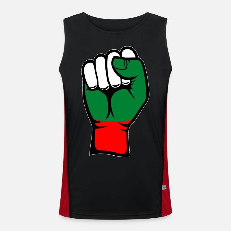 Poing du drapeau de la Bulgarie Débardeur respirant contrasté Homme 