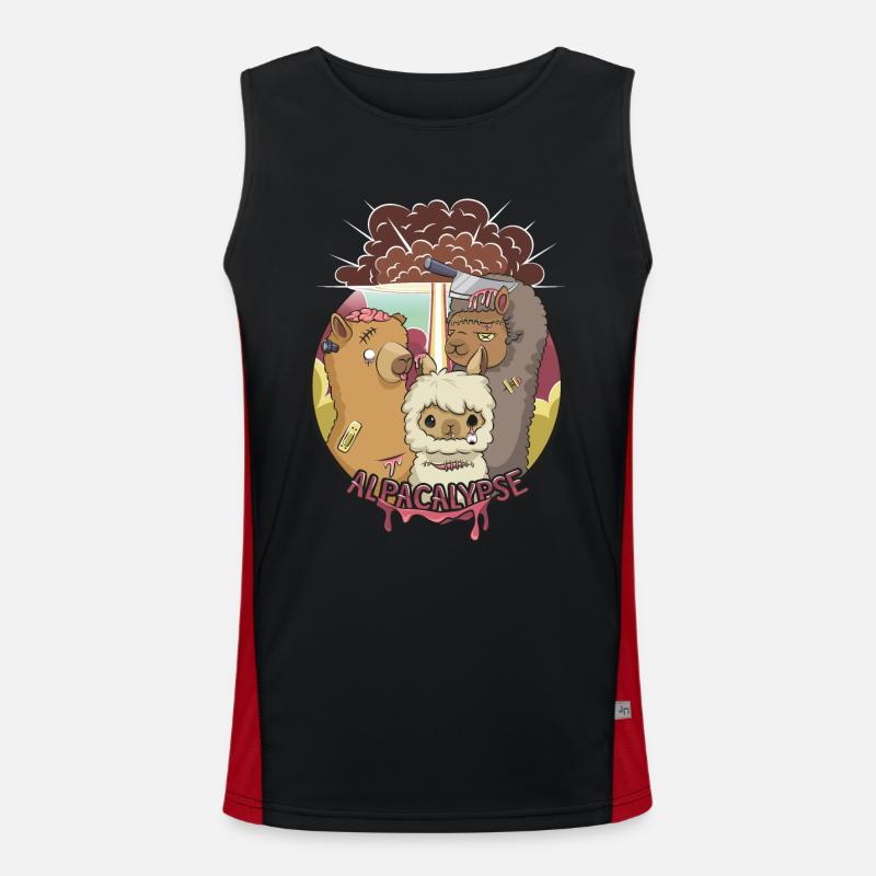 Alpakalypse Funktionelles Kontrast-Tank Top für Männer 