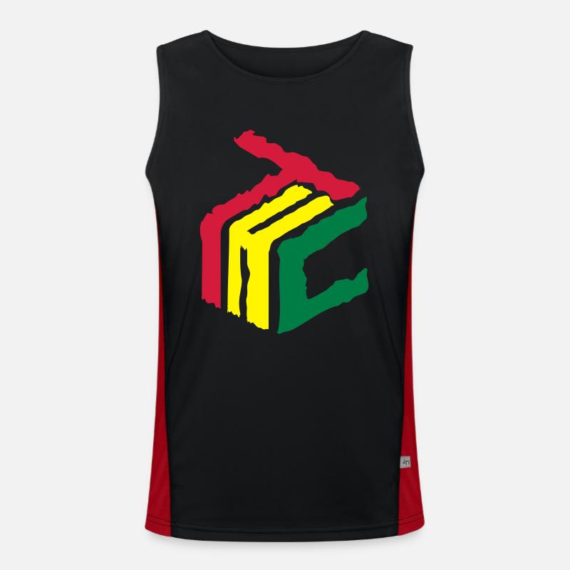 THC CUBE 3D Logo 420 Funktionelles Kontrast-Tank Top für Männer 