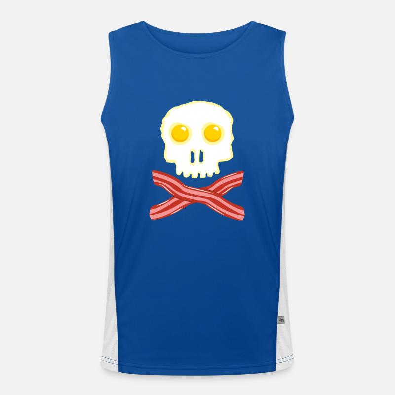 Bacon and eggs Skull Skull - Bacon Eggs Men's Functional Contrast Tank Top 