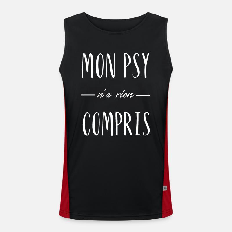 mon psy n'a rien compris Débardeur respirant contrasté Homme 