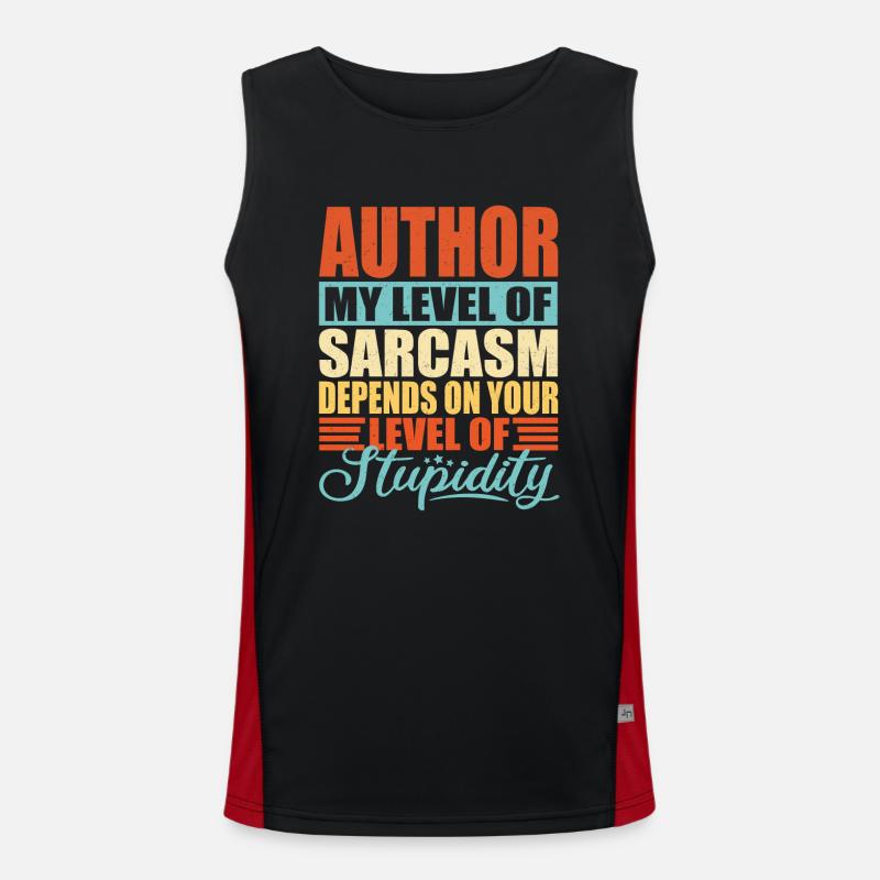 Author sarcasm Funny author Men's Functional Contrast Tank Top 