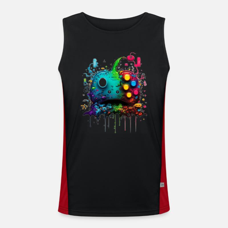 Neon Gaming Controller / Kontroller Funktionelles Kontrast-Tank Top für Männer 