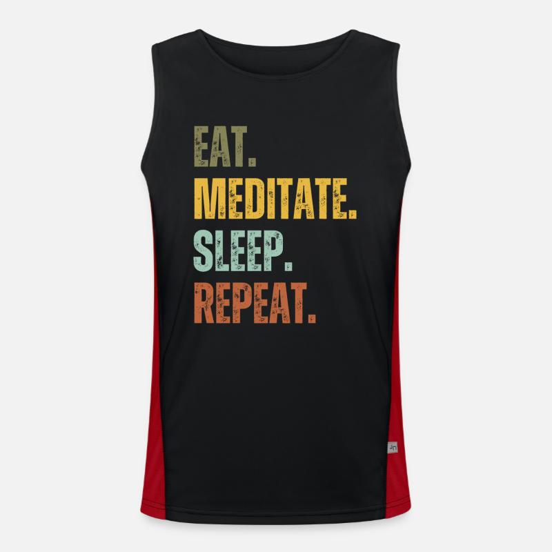 EAT MEDITATE SLEEP REPEAT Men's Functional Contrast Tank Top 