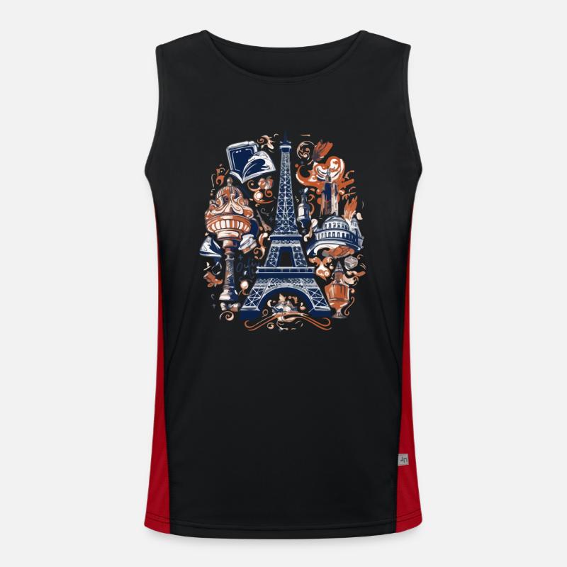 Paris and its monuments Men's Functional Contrast Tank Top 