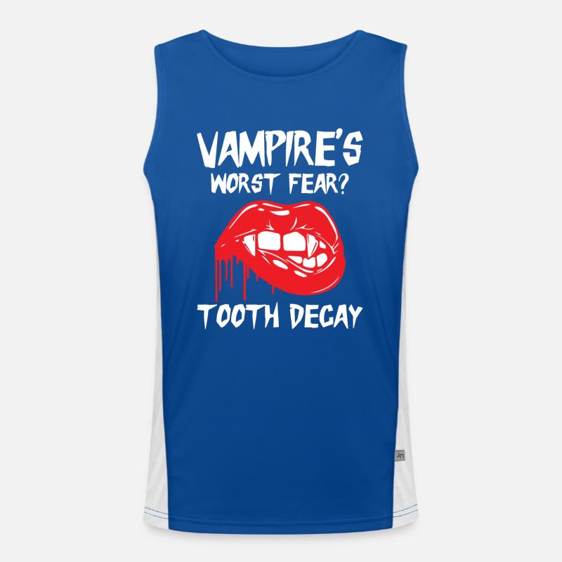 Dental Vampire Joke Dentist Funktionelles Kontrast-Tank Top für Männer 