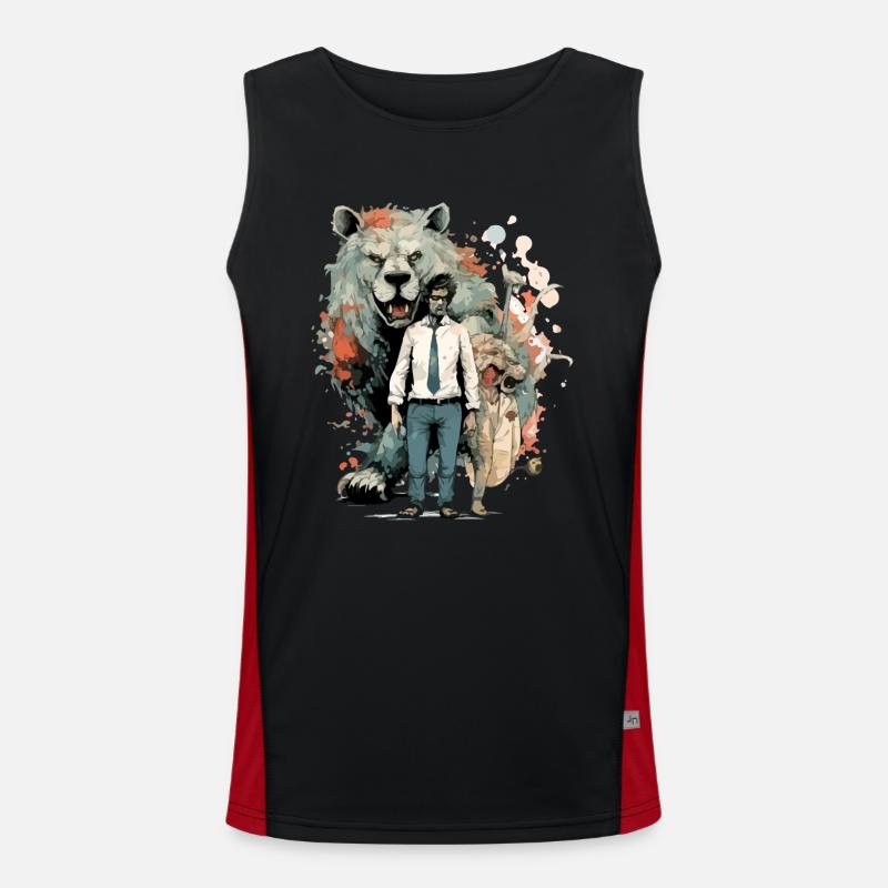 Die Seele des Tieres Funktionelles Kontrast-Tank Top für Männer 