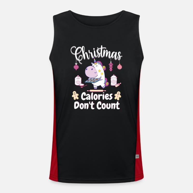 Süßes Christmas Unicorn Bakery Weihnachtsgeschenk Funktionelles Kontrast-Tank Top für Männer 