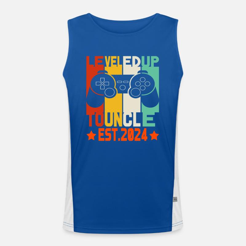 leveled up to uncle Est 2024 Level Unlocked 2024 Men's Functional Contrast Tank Top 