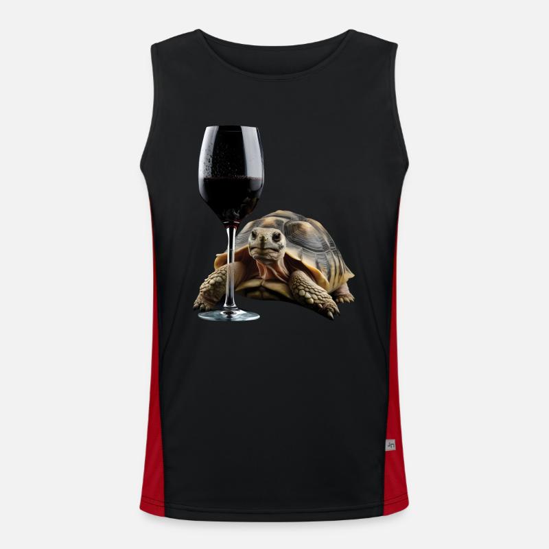 Schildkröte Wein Funktionelles Kontrast-Tank Top für Männer 