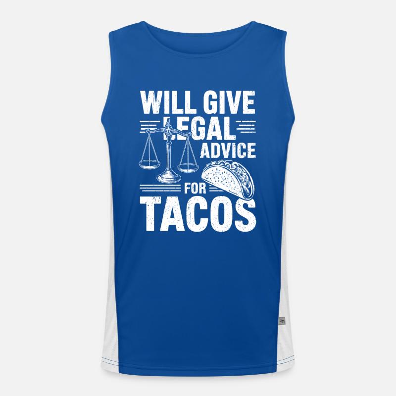 Tacos vs conseils juridiques Débardeur respirant contrasté Homme 