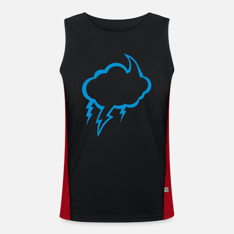 bubble cloud eclair dark cloudy lightning 2210 Men's Functional Contrast Tank Top 