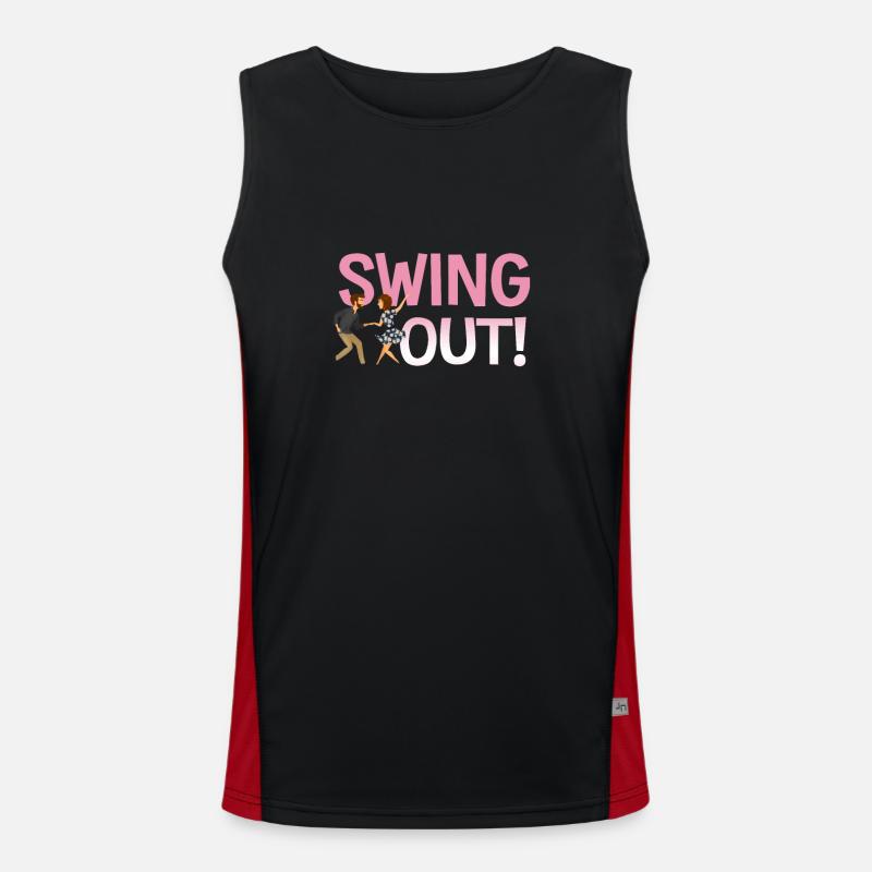 Swing Dancing Swing Out - Men's Functional Contrast Tank Top  - black/red