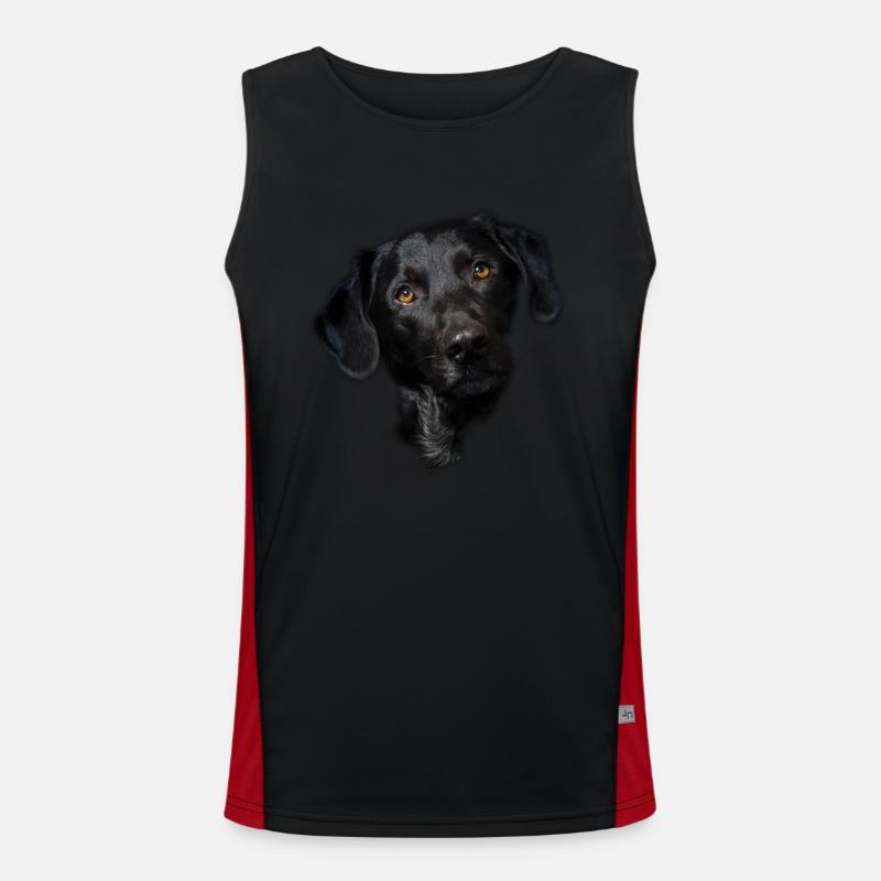 Visage de chien Labrador noir Débardeur respirant contrasté Homme 