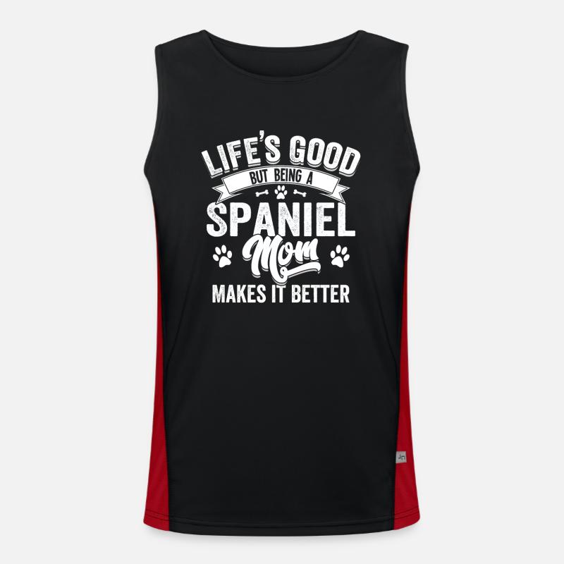 Das Leben ist gut, aber eine Spaniel-Mutter zu sein, macht es besser Funktionelles Kontrast-Tank Top für Männer 