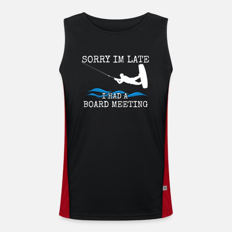 Wakeboarden Tut mir leid, ich bin spät dran, ich hatte eine Vorstandssitzung Funktionelles Kontrast-Tank Top für Männer 