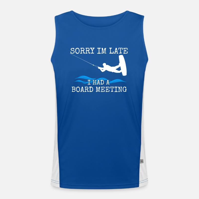 Wakeboarden Tut mir leid, ich bin spät dran, ich hatte eine Vorstandssitzung Funktionelles Kontrast-Tank Top für Männer 