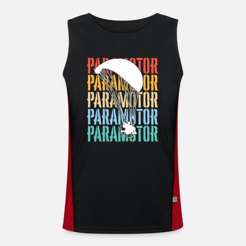 Paramotoring Paramotor - Men's Functional Contrast Tank Top  - black/red