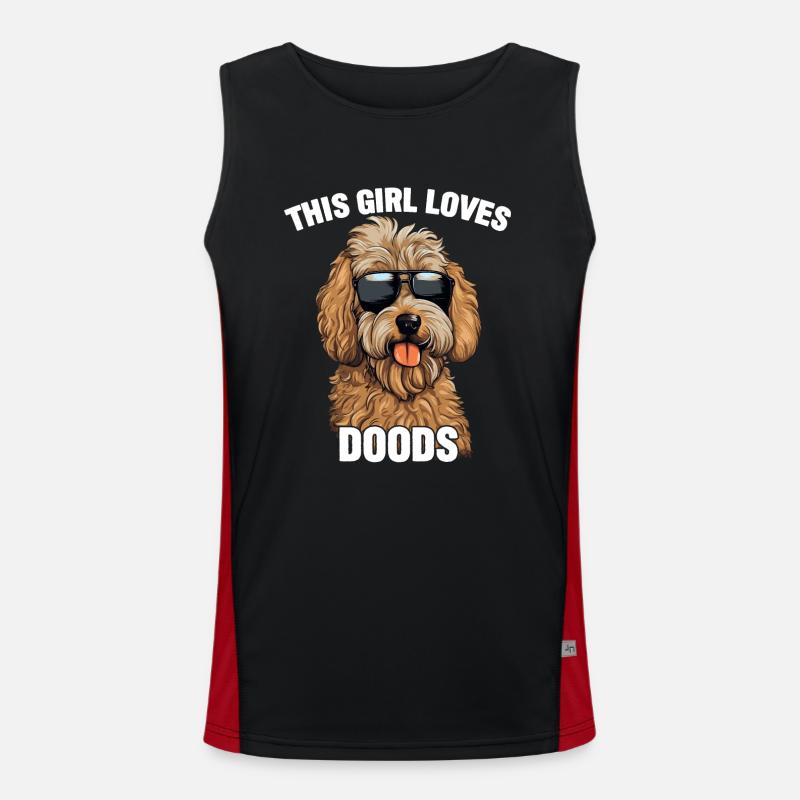 Goldendoodle Dieses Mädchen liebt Doods Funktionelles Kontrast-Tank Top für Männer 