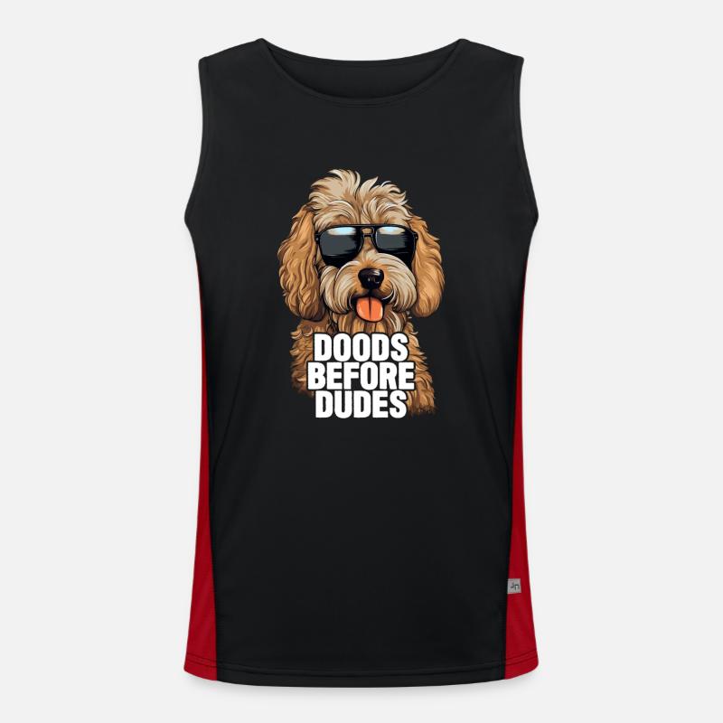 Goldendoodle Doods Before Dudes Funktionelles Kontrast-Tank Top für Männer 