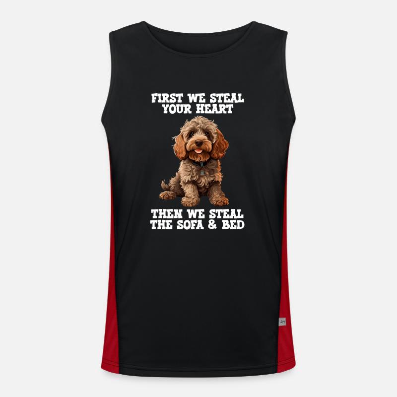 Cockapoo zuerst stehlen wir dein Herz Funktionelles Kontrast-Tank Top für Männer 