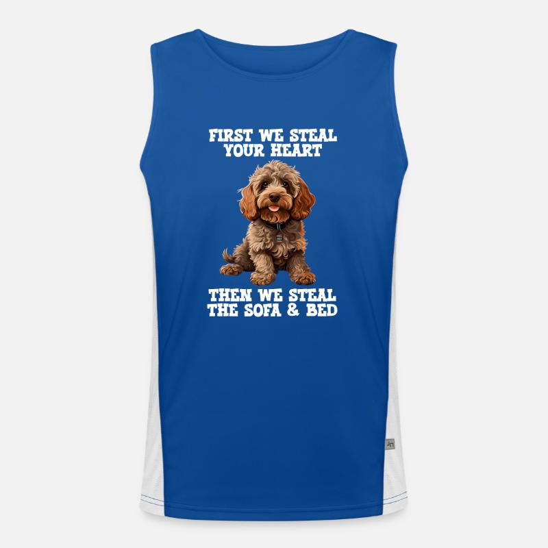 Cockapoo zuerst stehlen wir dein Herz Funktionelles Kontrast-Tank Top für Männer 