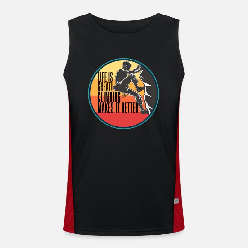 Climbing Life Is Great Climbing Makes It Better Men's Functional Contrast Tank Top 