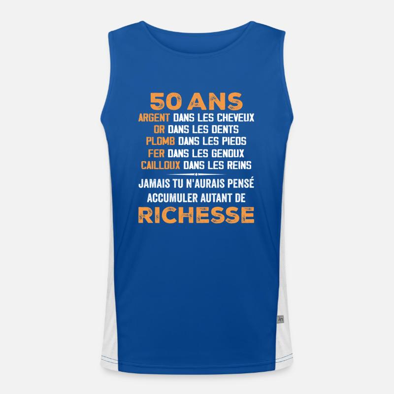 50 Years Anniversary Gift Funny 50 Years Gift Men's Functional Contrast Tank Top 